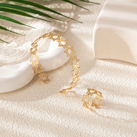 Elegant Romantic Commute Hexagram Star Alloy Wholesale Rings Bracelets Jewelry Set