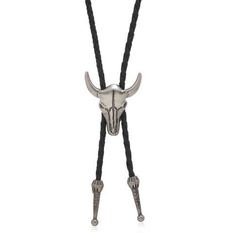 Retro Horns Pu Leather Alloy Unisex Necklace