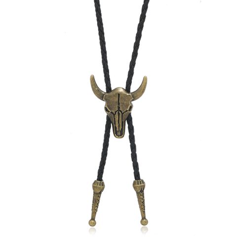 Retro Horns Pu Leather Alloy Unisex Necklace