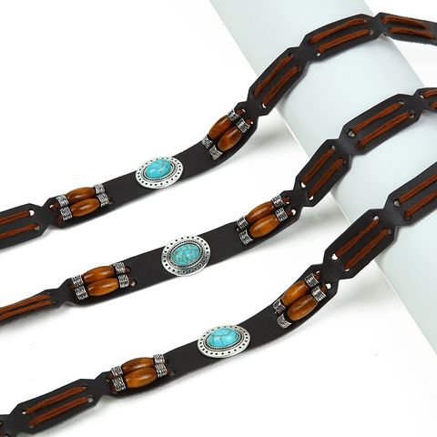 Retro Simple Style Oval Cord Knitting Inlay Turquoise Unisex Rope 1 Piece