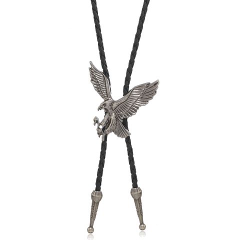 Retro Cattle Eagle Pu Leather Alloy Men's Bolo Tie Necklaces