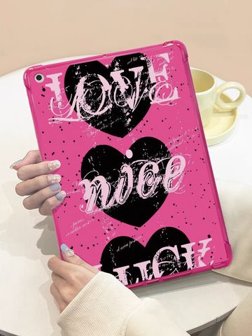 Plastic Double Heart Letter Elegant Tablet PC Protective Sleeve Phone Accessories