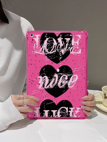 Plastic Double Heart Letter Cute Tablet PC Protective Sleeve Phone Accessories