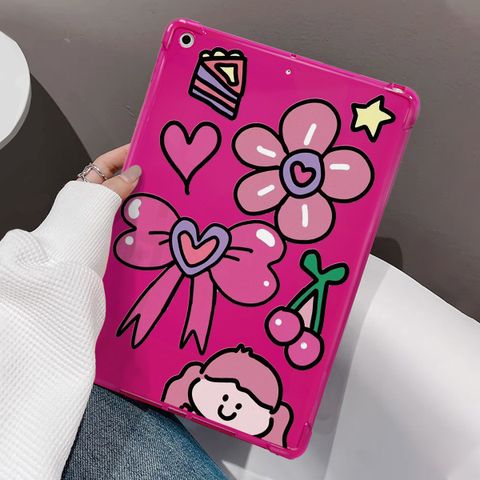 Plastic Cartoon Double Heart Cherry Cute Tablet PC Protective Sleeve Phone Accessories