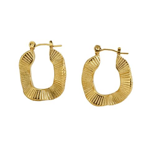 1 Paar Mode Einfarbig Irregulär Rostfreier Stahl 18 Karat Vergoldet Ohrringe