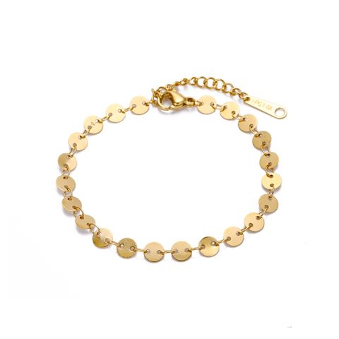 Fashion Disc Chain Bracelet Women's 316l Titanium Steel Gold Plated Bracelets Wholesale Nihaojewelry