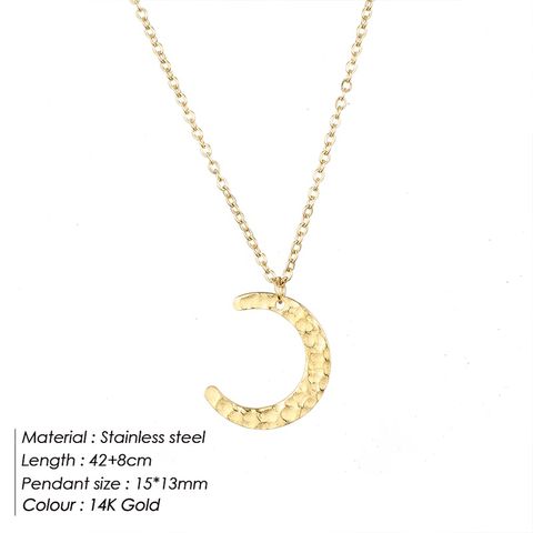 Fashion Moon Stainless Steel Plating Necklace