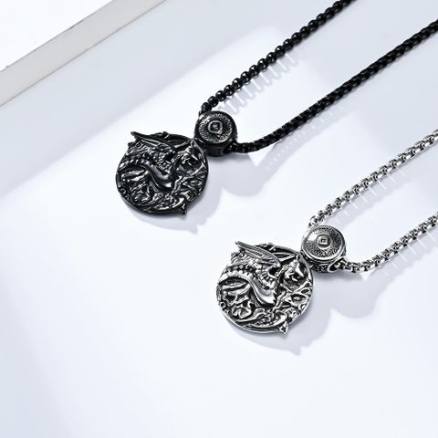 IG Style Gothic Cool Style Dragon 304 Stainless Steel Men's Pendant Necklace