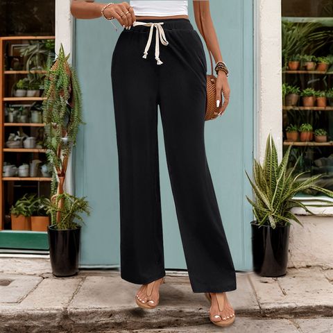 Women's Daily Simple Style Solid Color Full Length Casual Pants Straight Pants