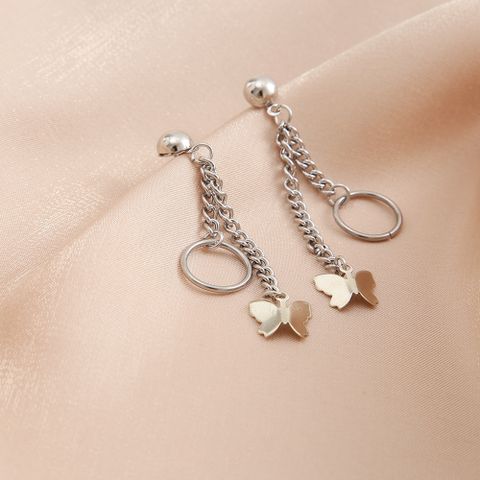 1 Piece IG Style Simple Style Butterfly Chain Alloy Drop Earrings
