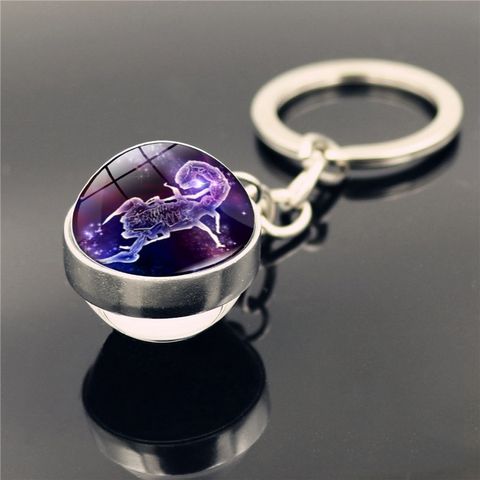 Fashion Constellation Stainless Steel Plating Glass Keychain