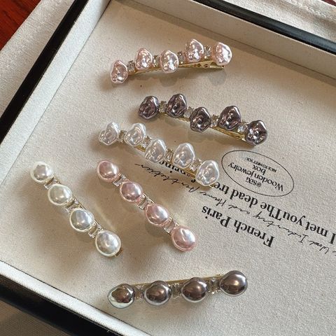 Mujeres Señora Estilo Moderno Estilo Coreano Geométrico Arílico Aleación Embutido Diamantes De Imitación Perla Pinza Para El Cabello