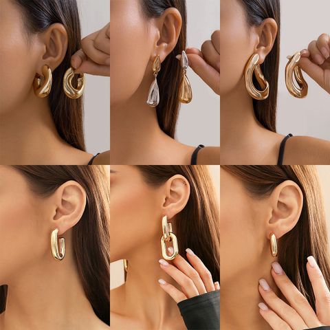 1 Pair Simple Style Geometric Plating CCB Drop Earrings