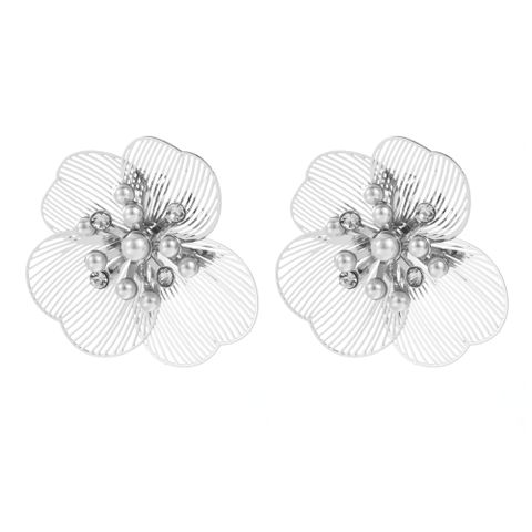 1 Pair Casual Vacation Flower Plating Alloy Gold Plated Silver Plated Ear Studs