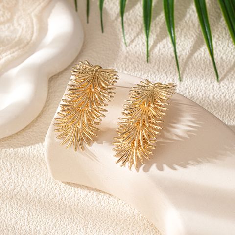 2 Pieces Romantic Sweet Simple Style Leaf Leaves Alloy Ear Studs
