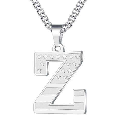 Hip-Hop Vintage Style Letter American Flag 304 Stainless Steel Plating 18K Gold Plated Unisex Pendant Necklace