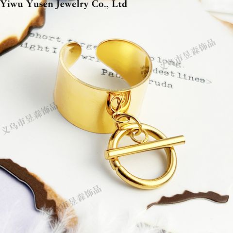 Wholesale Jewelry Simple Style Circle Titanium Steel Open Rings