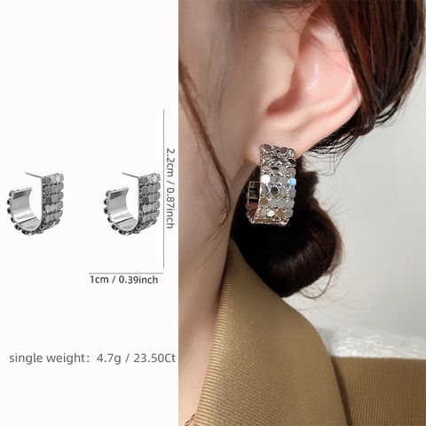 1 Pair IG Style Geometric Plating Copper Ear Studs