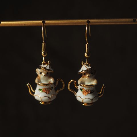 Cute Teapot Copper Epoxy Women's Jewelry Set 1 Set