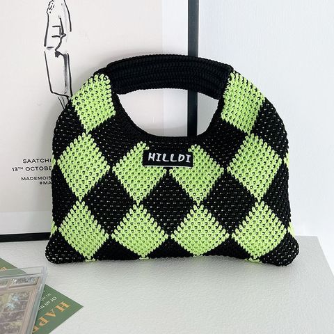 Women's Small Polyester Argyle Vintage Style Classic Style Square Open Handbag