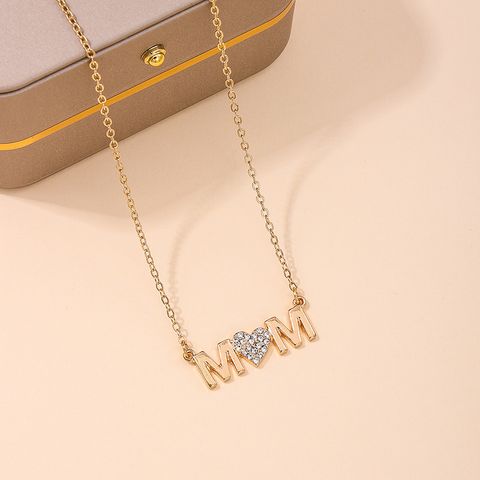 Simple Style Classic Style Heart Shape Zinc Alloy Inlay Zircon Women's Pendant Necklace