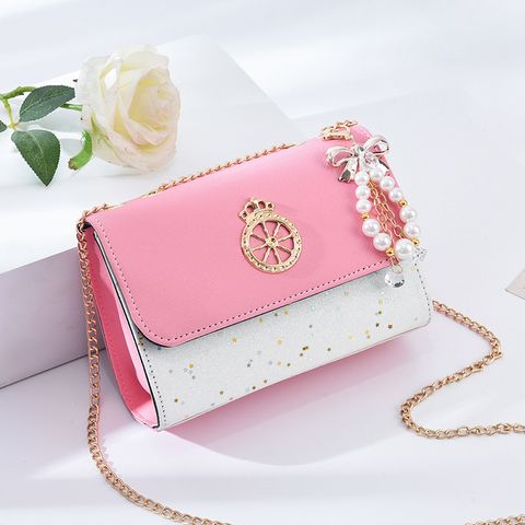 Women's Small Pu Leather Star Elegant Flip Cover Square Bag