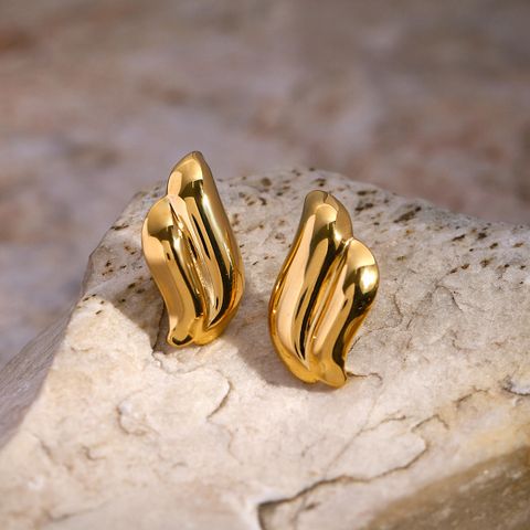 1 Pair Simple Style Classic Style Wings Plating 304 Stainless Steel 18K Gold Plated Ear Studs