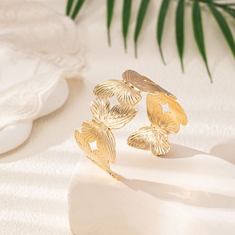 Wholesale Jewelry Cute Romantic Commute Butterfly Alloy Cuff Bracelets