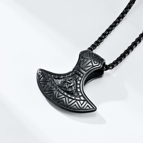 Simple Style Axe 304 Stainless Steel Rhinestones 18K Gold Plated Unisex Pendant Necklace