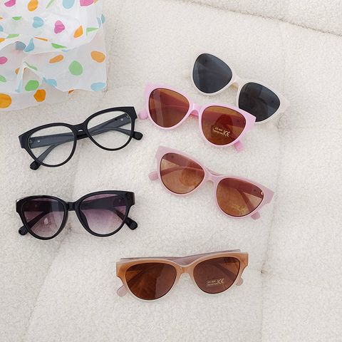 IG Style Vacation Cool Style Heart Shape Solid Color Pc Resin Square Full Frame Kids Sunglasses