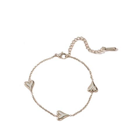 Titanium Steel 18K Gold Plated Vintage Style Modern Style Classic Style Plating Heart Shape Bracelets Necklace
