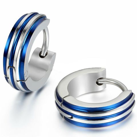 1 Piece Ear Cartilage Rings & Studs Hip-Hop Rock Punk Color Block 304 Stainless Steel Epoxy Ear Cartilage Rings & Studs