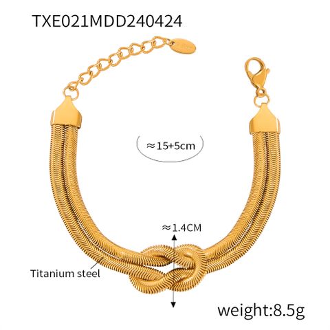 304 Stainless Steel 18K Gold Plated Hip-Hop Punk Plating Solid Color Bracelets Necklace
