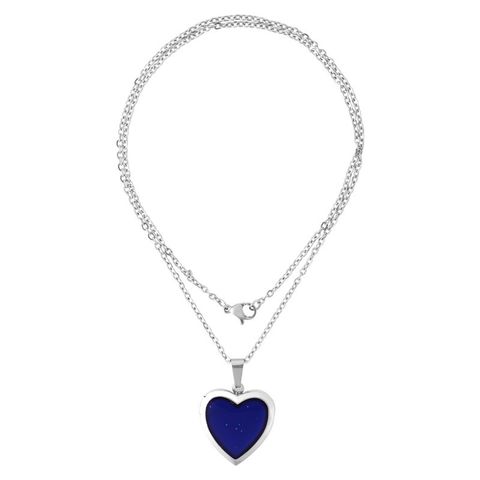 304 Stainless Steel Lady Sweet Enamel Heart Shape Pendant Necklace