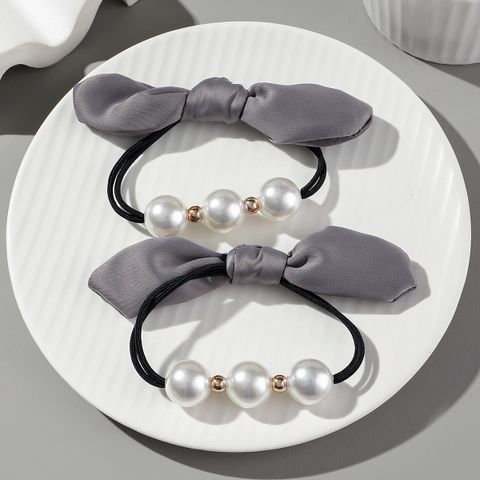 Women's Casual Classic Style Korean Style Bunny Ears Artificial Pearl Cloth Rubber Band Hair Tie