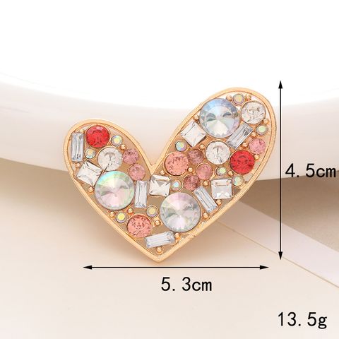 1 Piece 2.3*7cm 2*2cm Alloy Rhinestones Heart Shape Phone Case Stick-on Crystals Accessories Hole Shoes Accessories