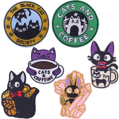 Cute Cat Embroidery Cloth Sticker 1 Piece