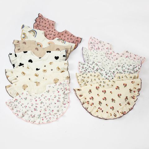 Cute Rabbit Heart Shape Flower Cotton Burp Cloths Baby Accessories
