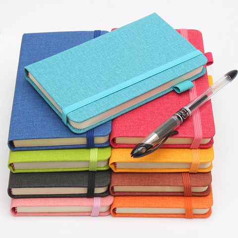 1 Piece Solid Color Learning Lectures Pu Leather Paper Elegant Preppy Style Notebook