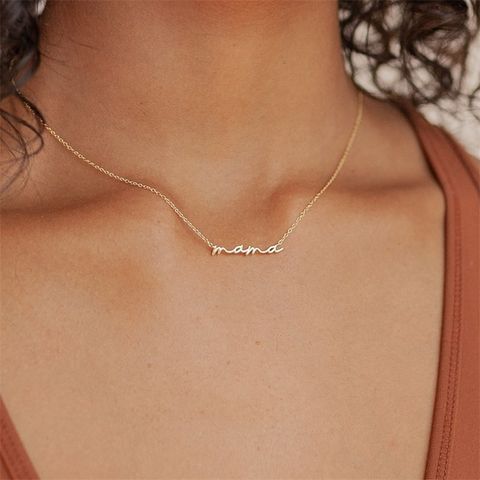 Simple Style Letter Titanium Steel Mother'S Day Women's Pendant Necklace