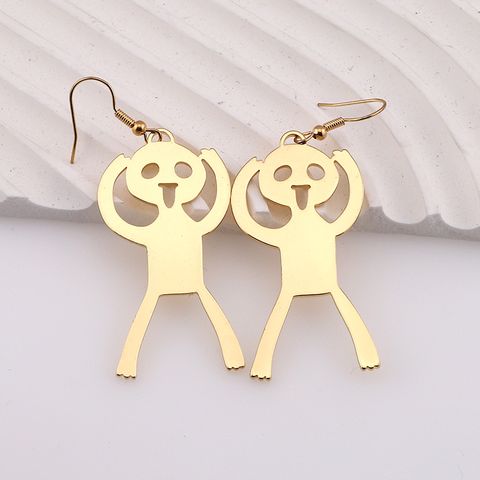 1 Pair Funny Punk Simple Style Human Alloy Drop Earrings