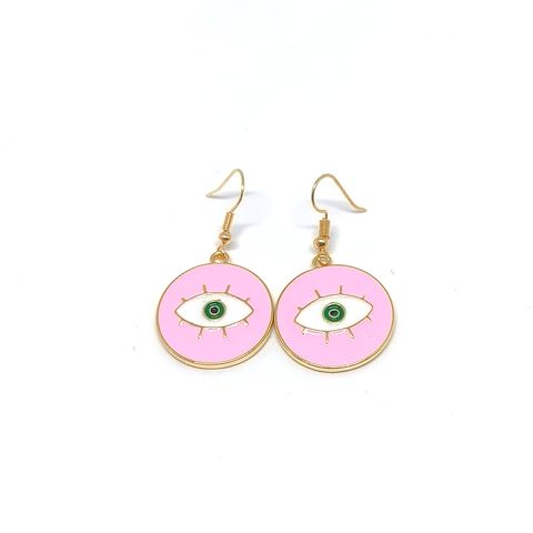 1 Pair Casual Vintage Style Simple Style Round Eye Alloy Drop Earrings