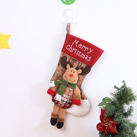 Christmas Cartoon Style Santa Claus Snowman Nonwoven Party Christmas Socks