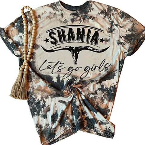 Women's T-shirt Short Sleeve T-Shirts Printing Ethnic Style Letter Cattle Camouflage