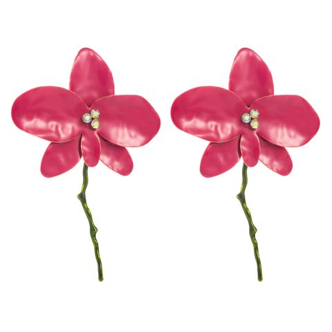 1 Pair Simple Style Flower Enamel Alloy Ear Studs