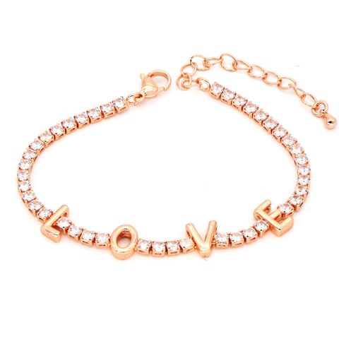 Copper Simple Style Inlay Letter Zircon Necklace