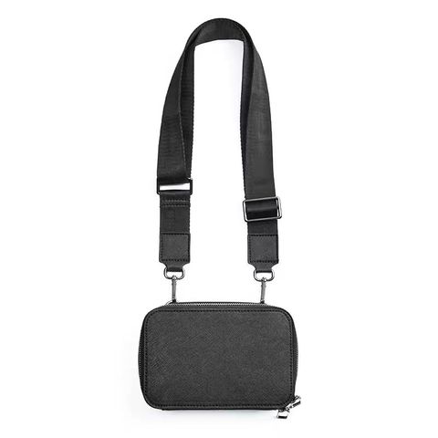 Men's Medium Pu Leather Solid Color Vintage Style Classic Style Square Zipper Fanny Pack