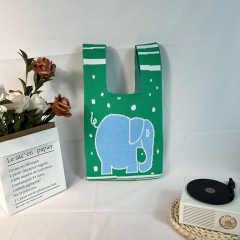 Women's Small Polyester Elephant Basic Vintage Style Open Handbag