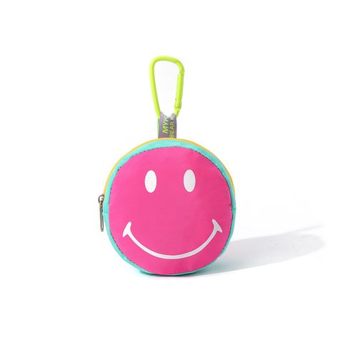 Unisex Color Block Smiley Face Polyester Zipper Coin Purses
