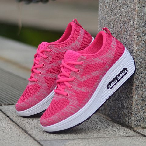 Women's Sports Color Block Round Toe Casual Shoes